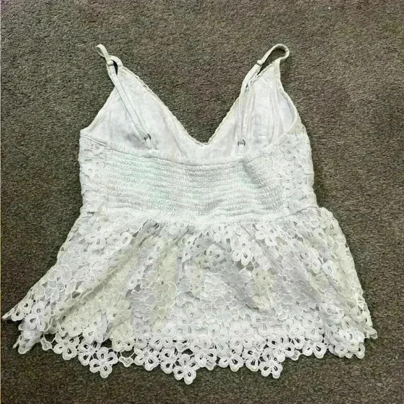 Abercrombie & Fitch white lace cami top with adjustable straps size S #lacetop - Picture 4 of 4